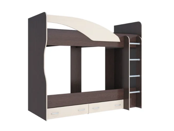 Кровать 2-х ярусная Мийа венге/дуб молочный