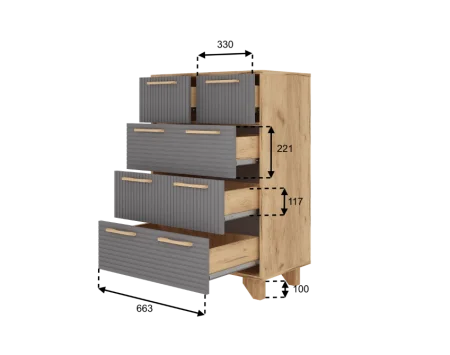 Комод Ньерд 700.5 дуб вотан/черника