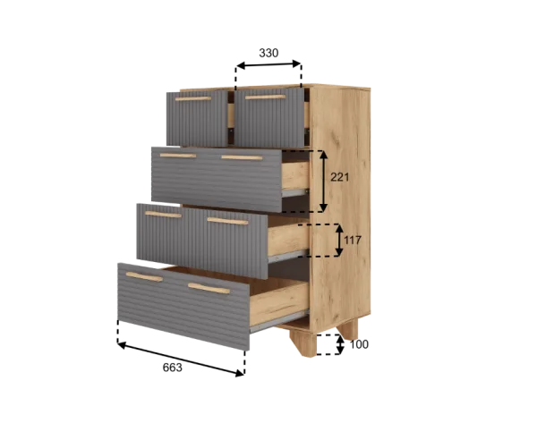 Комод Ньерд 700.5 дуб вотан/черника