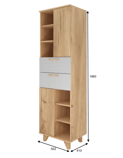 Стеллаж Ньерд дуб вотан/белый софт