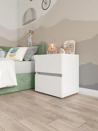 Тумба прикроватная с двумя ящиками 50 белый