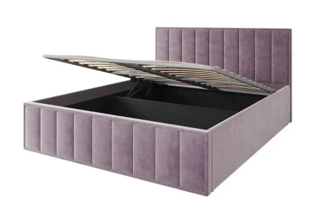 Кровать Лана 160х200 с подъемным механизмом, велюр пудра