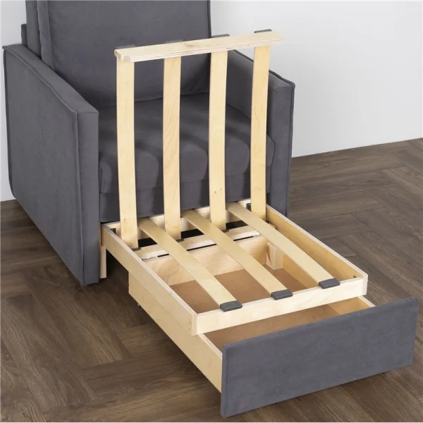 Кресло-кровать Куба 600 темно-серый (велюр Confetti №21)