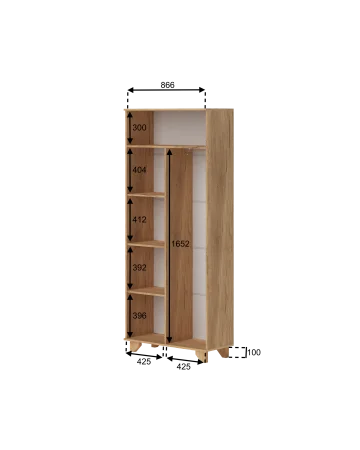 Шкаф Ньерд 900 дуб вотан/черника