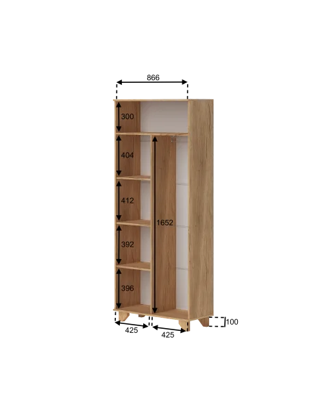 Шкаф Ньерд 900 дуб вотан/черника