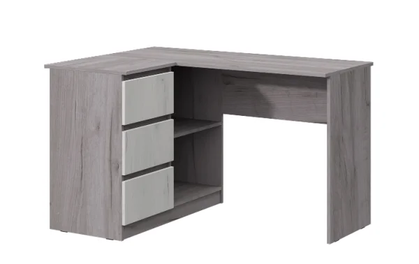 Стол угловой Соната дуб крафт серый/дуб крафт белый