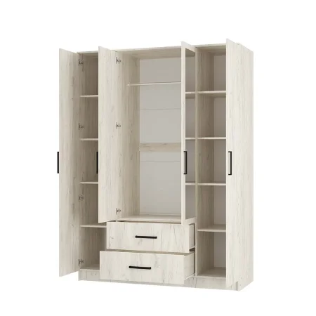 Шкаф 4-х створчатый Фиеста дуб крафт белый