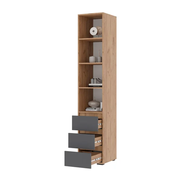 Пенал открытый Хелен ПН-02 серый графит/дуб крафт золото