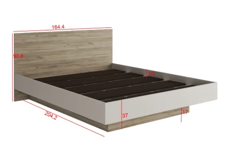 Кровать Бохо КР-001 дуб крафт серый/кашемир