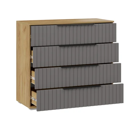 Комод Хилтон дуб крафт золотой/графит матовый