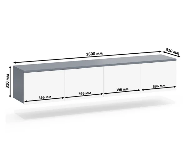 ТВ-тумба подвесная Сити-11 графит/белый ТВ-тумба подвесная Сити-11 графит/белый