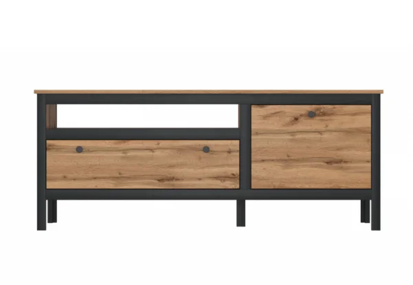 Тумба под телевизор Лофт RTV1D1S дуб вотан/черный