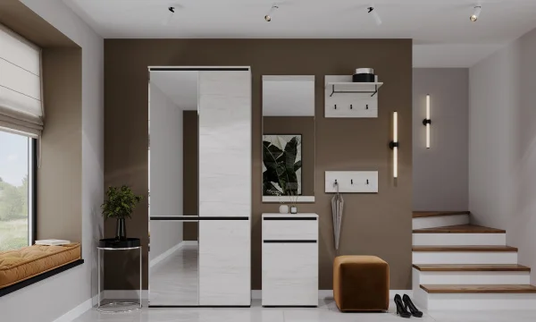 Тумба Гретта 1С1Я дуб крафт белый/антрацит