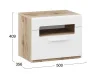 Тумба прикроватная Фьюжн дуб делано/белый глянец