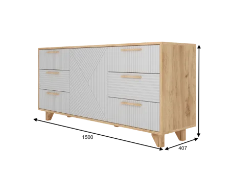 Комод Ньерд 1500 дуб вотан/белый софт