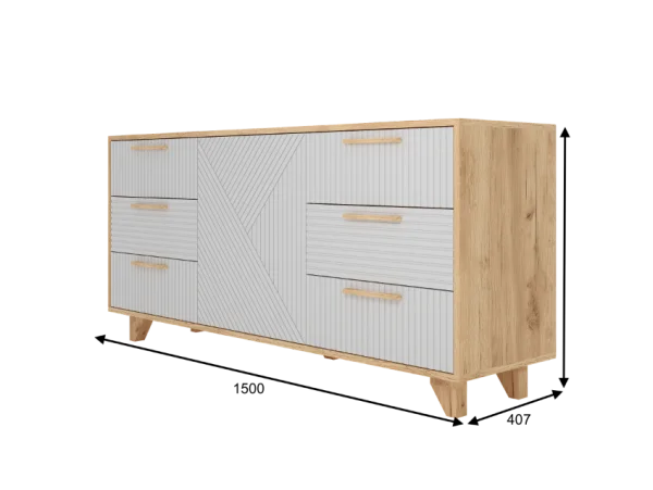 Комод Ньерд 1500 дуб вотан/белый софт