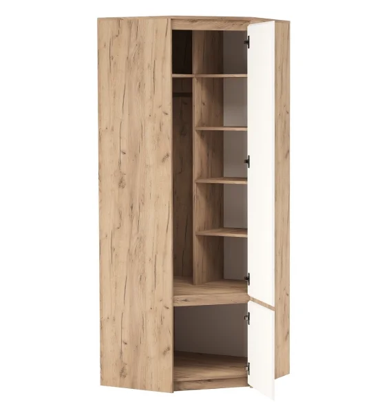 Шкаф угловой Гретта 2С дуб крафт золотой/белый