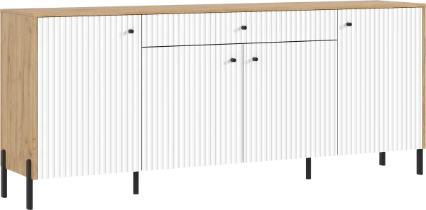 Комод Оливия (металл) дуб крафт/браш вайт