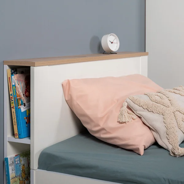 Кровать Джастин 11.54 белый шагрень/дуб белый