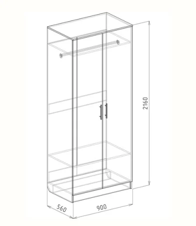 Шкаф 2-дверный Светлана №2 дуб бунратти/бодега