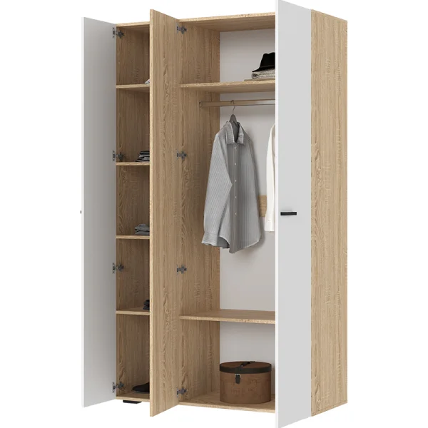 Шкаф 3-х створчатый Санса ШК-03 дуб сонома/белый