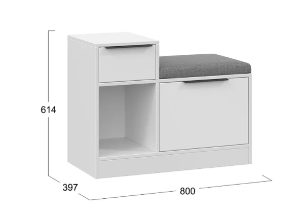 Тумба для обуви Агата комбинированная белый