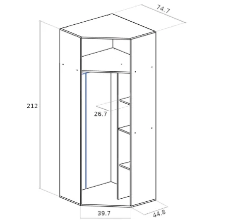 Шкаф угловой Белла сандал светлый