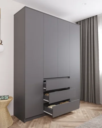 Шкаф для одежды с ящиками Мори МШ 1600.1 графит