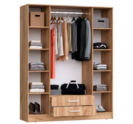 Шкаф 4-х створчатый Мартина дуб крафт/графит