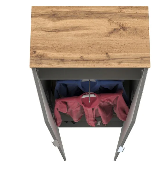 Шкаф для одежды Октава 13.338 серый графит/дуб крафт золотой