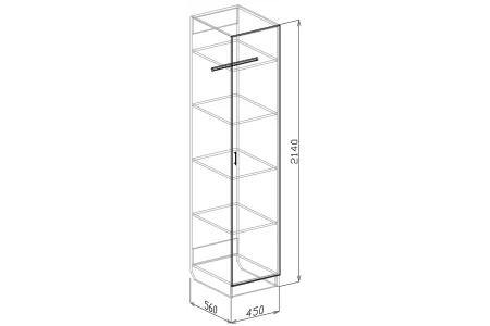 Пенал закрытый Токио венге/бодега