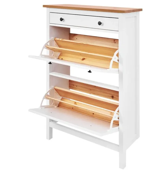 Тумба для обуви Кымор 89 белый/светло-коричневый