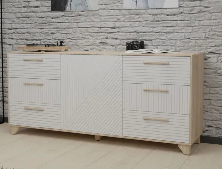 Комод Копенгаген дуб сонома/белый матовый
