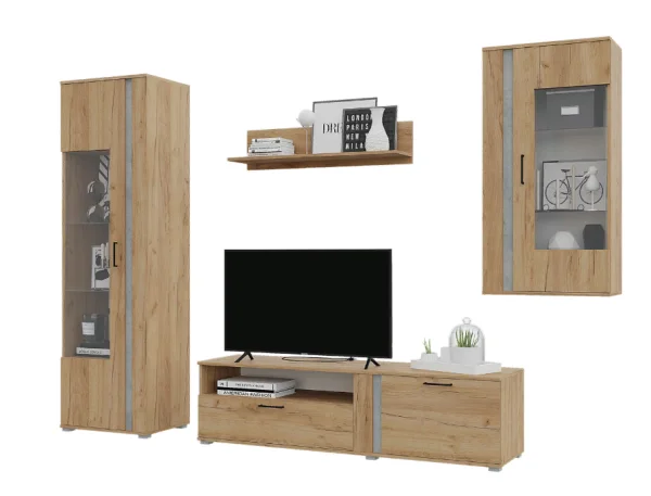 Гостиная Омега дуб крафт золотой/бетон