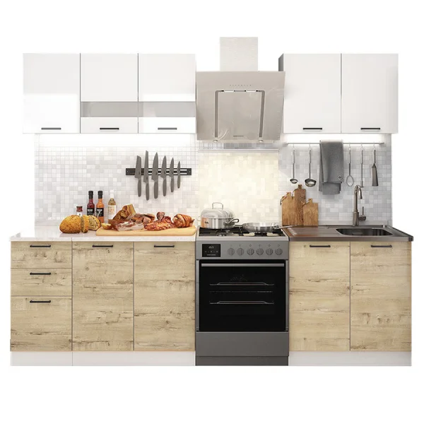 Кухня Дуся 2.0 белый/дуб бунратти