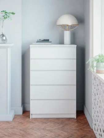 Комод высокий Мори МК 700.5 белый