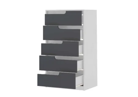 Комод Гавана белый/серый графит