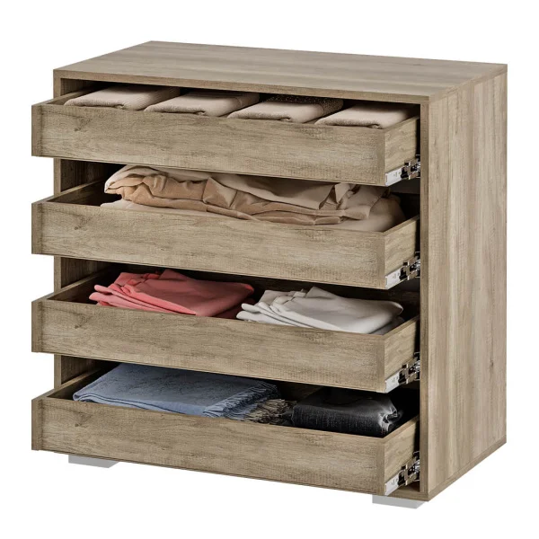 Комод Наоми КМ-09 дуб каньон/белый глянец