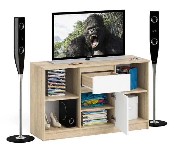 Тумба ТВ МТВ 1204.1 дуб сонома/белый Тумба ТВ МТВ 1204.1 дуб сонома/белый