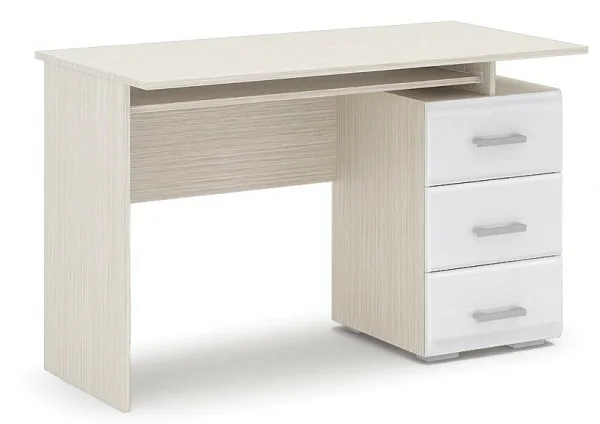 Стол компьютерный Симба дуб белфорт/белый глянец
