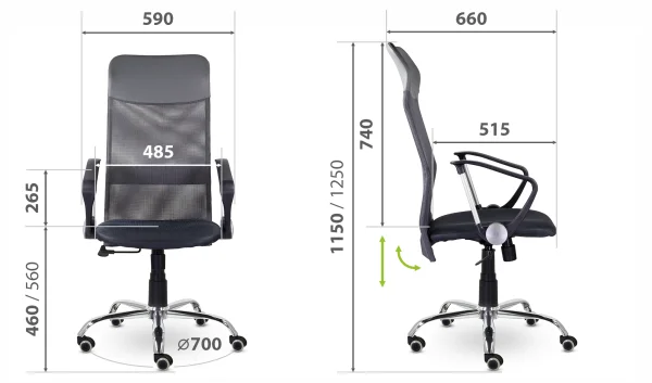 Кресло Ультра Нептун хром черный