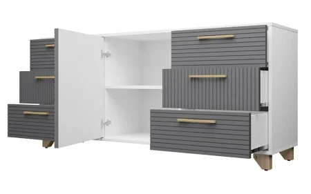 Комод Копенгаген белый/серый графит