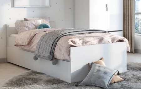 Кровать одинарная Токио белый текстурный