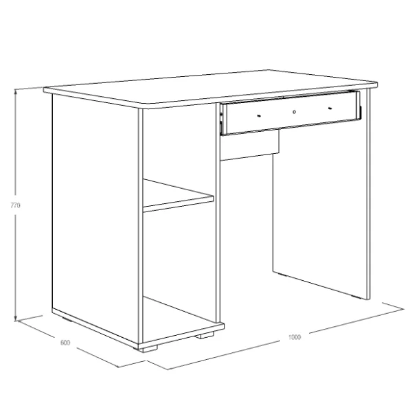 Стол письменный Омега-16 №2 ясень анкор темный/ясень анкор светлый