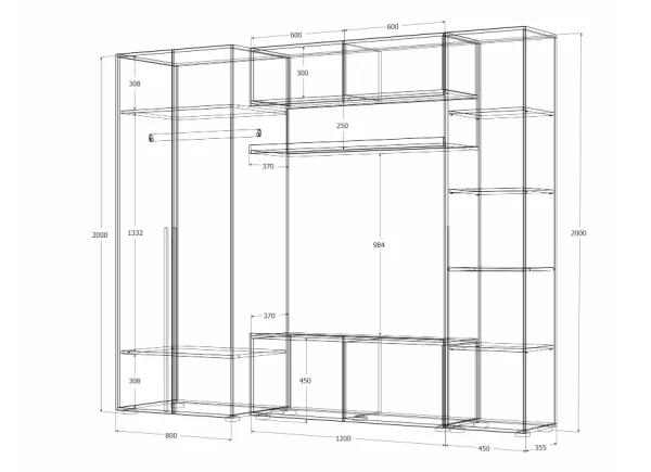 Гостиная Норден крафт белый