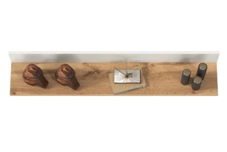 Полка Остин 16.484 белый шагрень/дуб крафт золотой