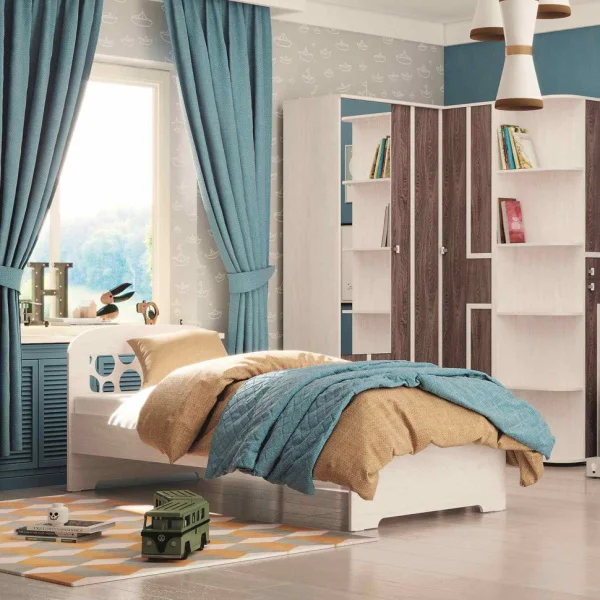 Кровать Омега-16 90 х 200 ясень анкор темный/ясень анкор светлый