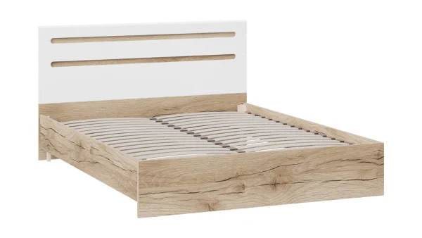 Кровать Фьюжн дуб делано/белый глянец
