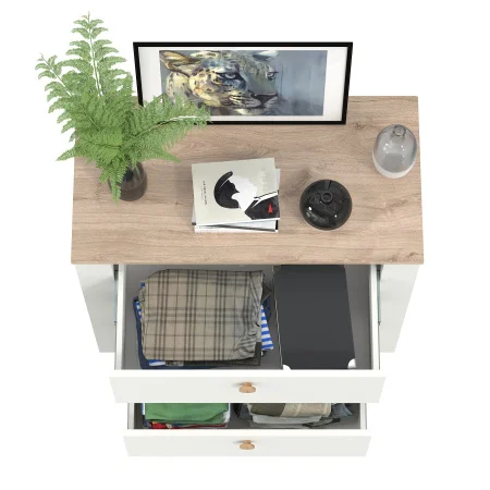 Комод Джастин 16.228.03 белый шагрень/дуб белый