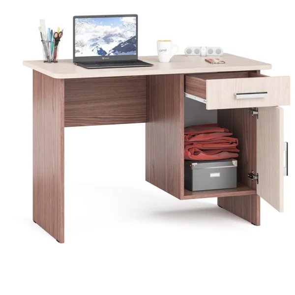 Стол письменный МД 1.09 ясень шимо темный/ясень шимо светлый